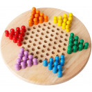 Wooden 2 in 1 Chinese Checkers Board Game with Marbles & Gobang (Five in a Row) Family Board Games Set 